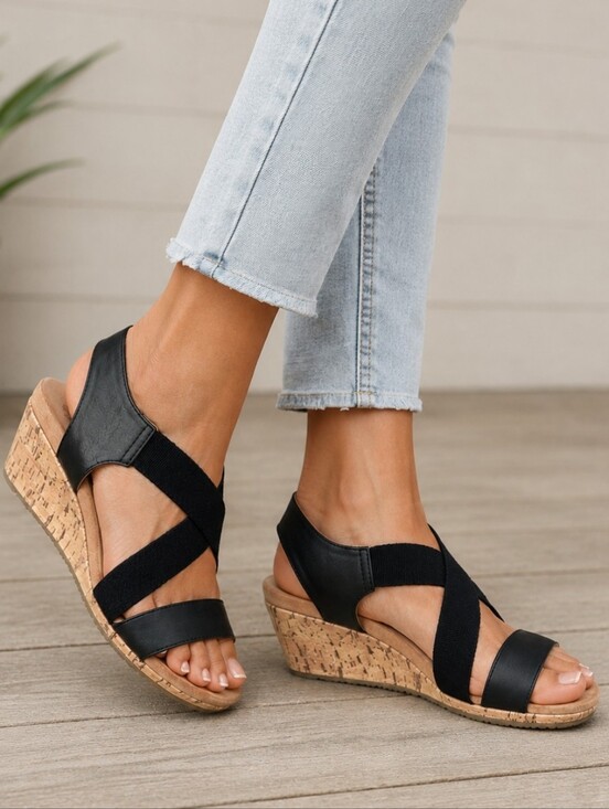 Life Stride Shoes - Life Stride NEW Mexico Modern Coastal Minimalist Cork Wedge Comfort Sandal 7M